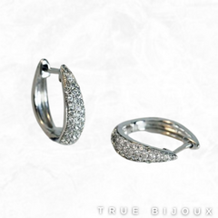 Lab Grown Diamond Hoop Earrings in White Gold Small Business Ottawa Canada 