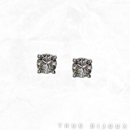 Estate 14k White Gold 0.36ct Diamond Stud Earrings Vintage Jewelry for sale montreal Canada
