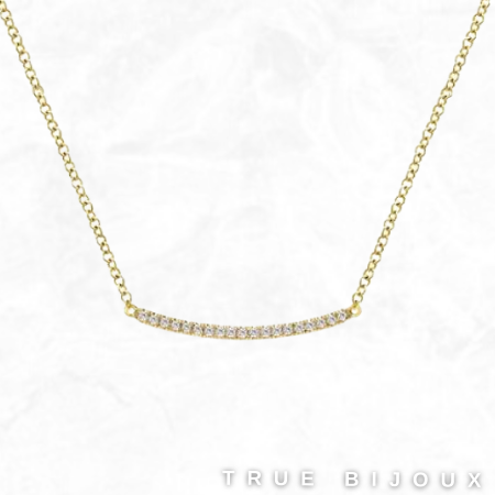 Gabriel & Co. 14k Yellow Gold Diamond Bar Necklace Diamonds Jewelry for Sale Free Shipping Sale