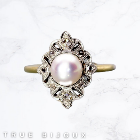 vintage pearls antique-style pearl ring for sale ottawa estate small business jewellery online