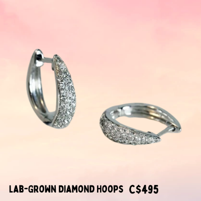 Lab Grown Diamonds - Diamond Hoop Earrings - White Gold Hoops - Jewelry for sale Ottawa