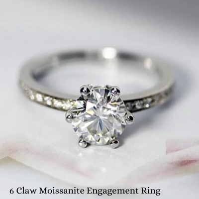 18k White Gold 6 Claw Moissanite Diamond Engagement Ring wedding rings for sale ottawa