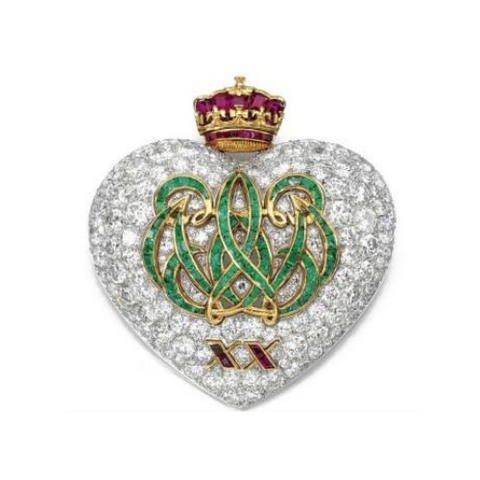 20th anniversary brooch by Cartier 1957, Image via Sotheby’s  King Edward VIII and Wallis Simpson