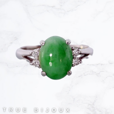 platinum jade and diamond vintage estate ring for sale Ottawa Canada jeweler engagement and more