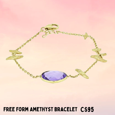 amethyst organic shape bracelet