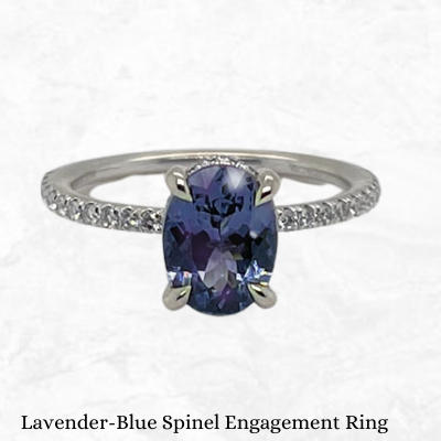 Gabriel And Co Lavender-Blue Spinel And Diamond Engagement Ring for Sale Wedding Canada Toronto Montreal