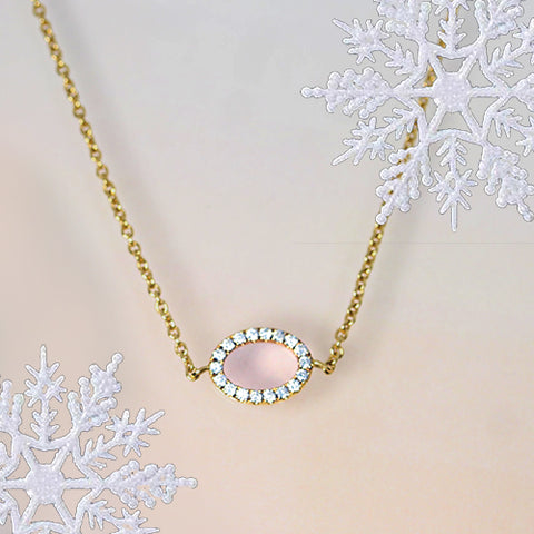 oval diamond minimal dainty yellow gold necklace gift guide ottawa