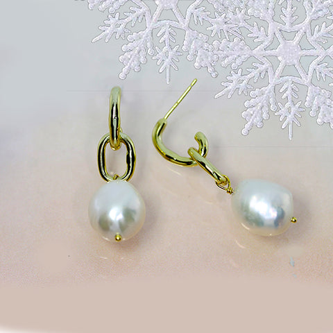 baroque pearl drop earrings sterling silver gold vermeil ottawa small business