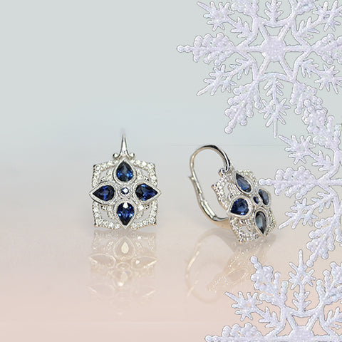 sapphire and diamond elegant white gold earrings perfect christmas gift Ottawa