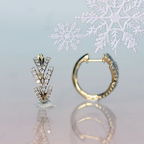 diamond hoops in yellow gold clickers