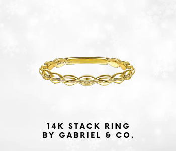 Gabriel & Co. 14K Yellow Gold Oval Stackable Ring