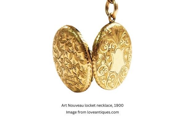 art nouveau gold locket