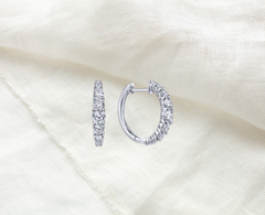 tapered diamond hoop earrings