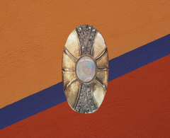 giant opal sheild ring for sale ottawa ontario, vintage jewelry