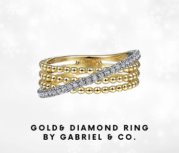 Gabriel & Co. 14K White-Yellow Gold Twisted Diamond Ring
