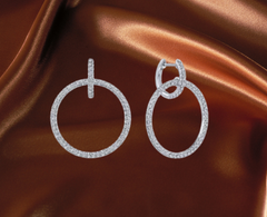 diamond circle earrings