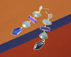 gemstone earrings long dangle bohemian beautiful jewelry Ottawa