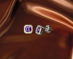 amethyst white gold earrings