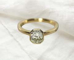 bezel set solitaire wedding engagement ring 