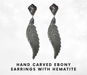 statement hand carved ebony earrings