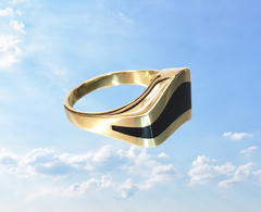 onyx mens ring inlay gold vintage ring ottawa
