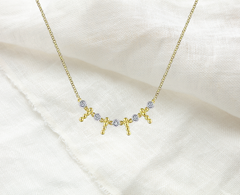 diamond and gold fringe necklace