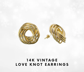 Vintage gold love knot earrings