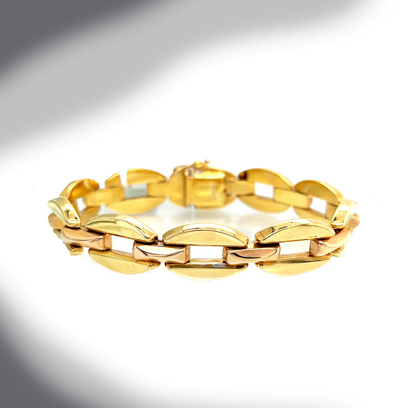 Estate 18K Yellow Gold Open Oval Link Bracelet