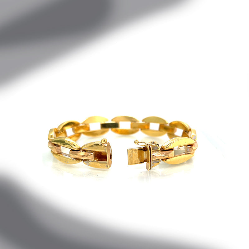 Estate 18K Yellow Gold Open Oval Link Bracelet – TrueBijoux