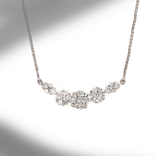 Estate 18K White Gold Diamond Necklace