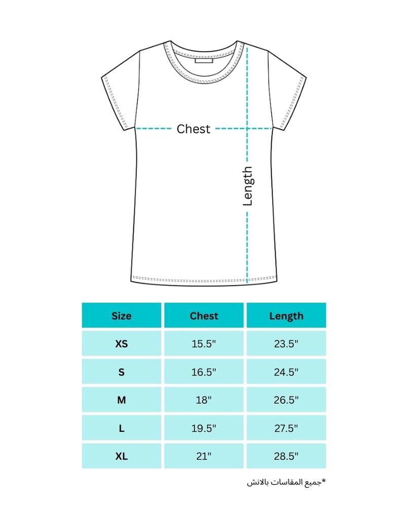 Women's T-shirt size chart