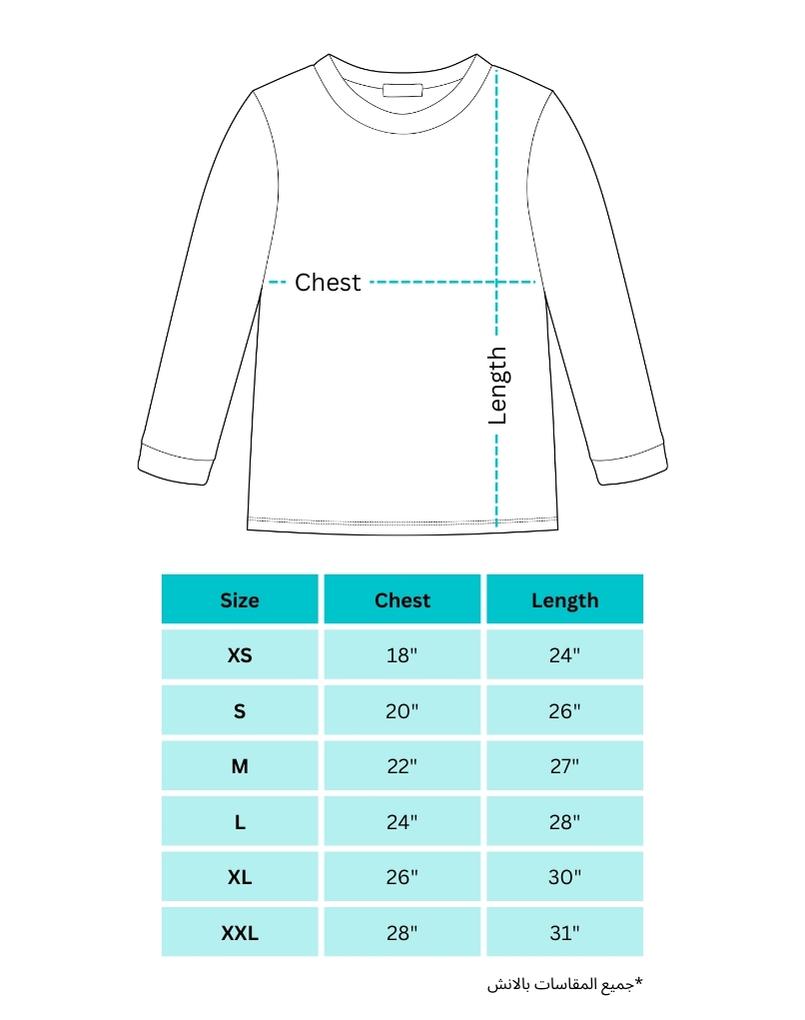 Sweatshirt print size chart