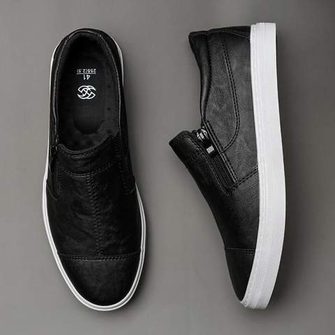 black casual slip on shoes