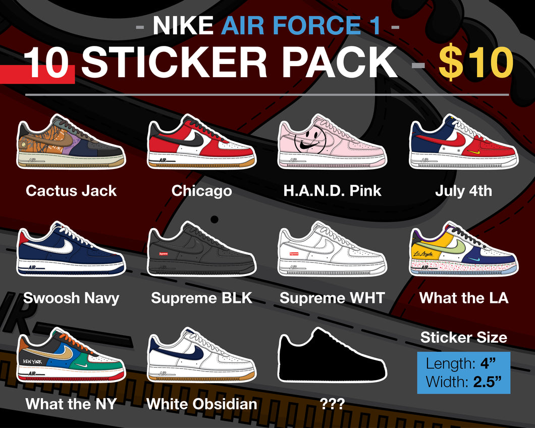 Nike Air Force 1 Sticker Pack – KicksArt Shop