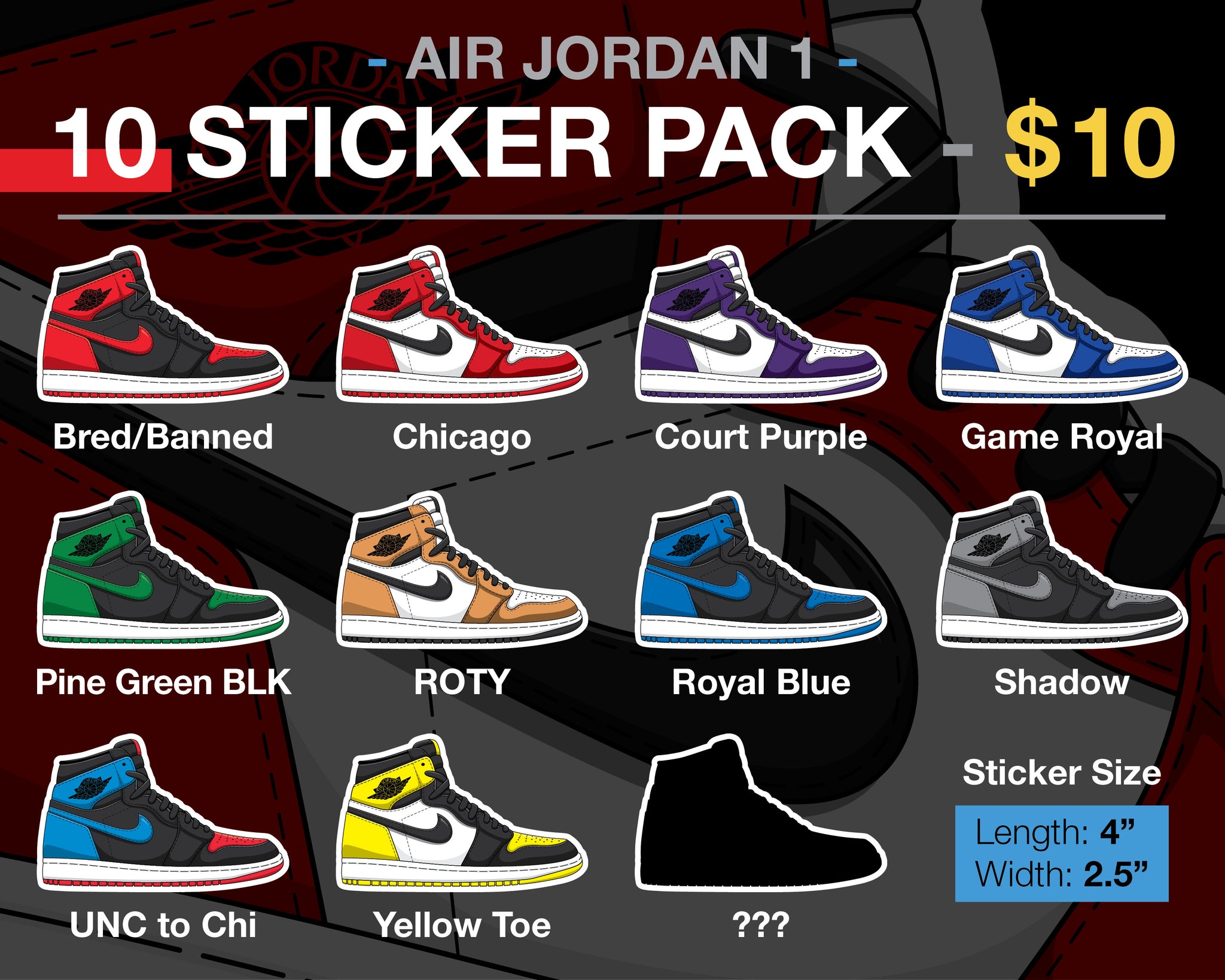 Air Jordan 1 Sticker Pack – KicksArt Shop