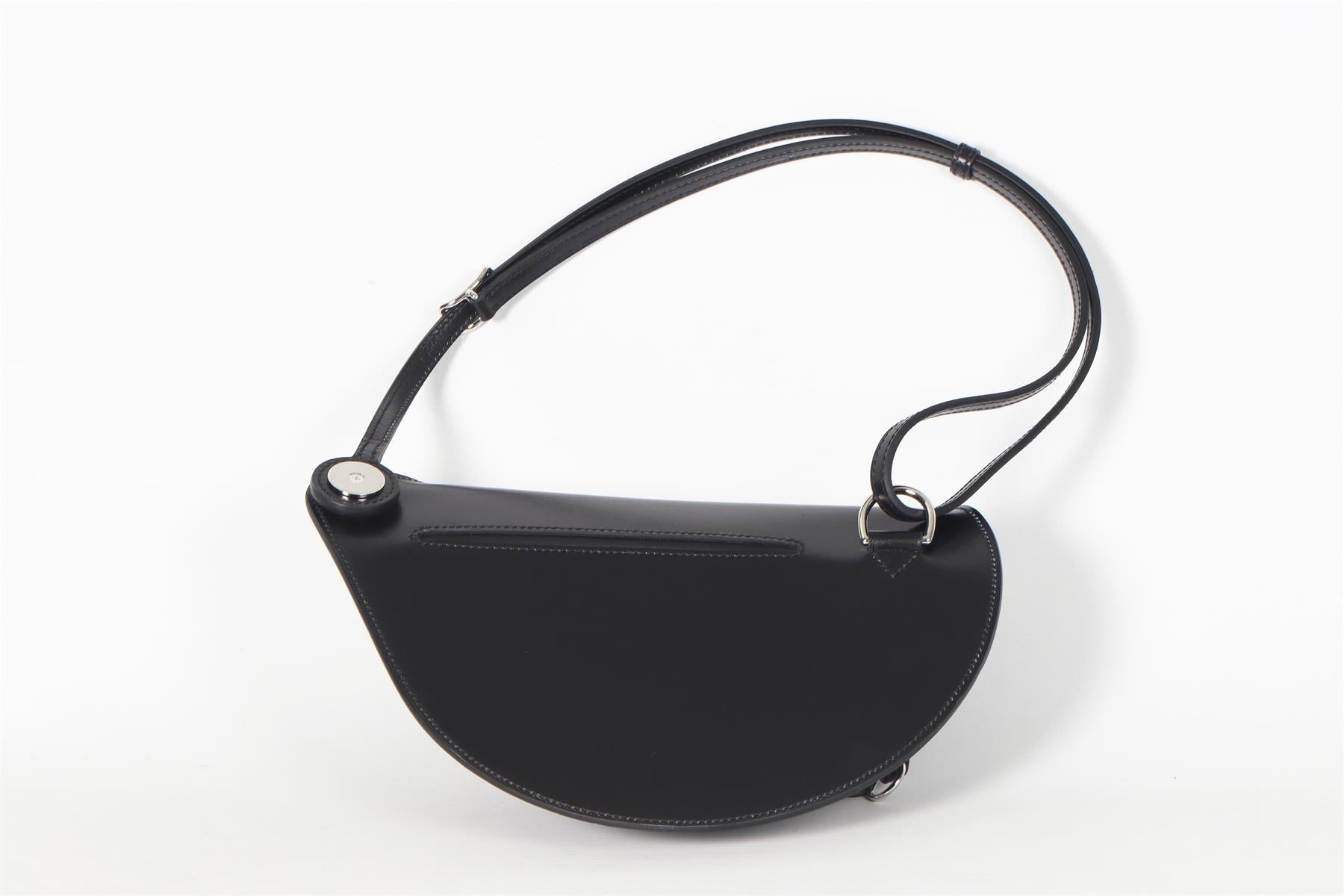 HERMÈS BLACK 2024 PETITE COURSE BOX LEATHER SHOULDER BAG IN NOIR-5