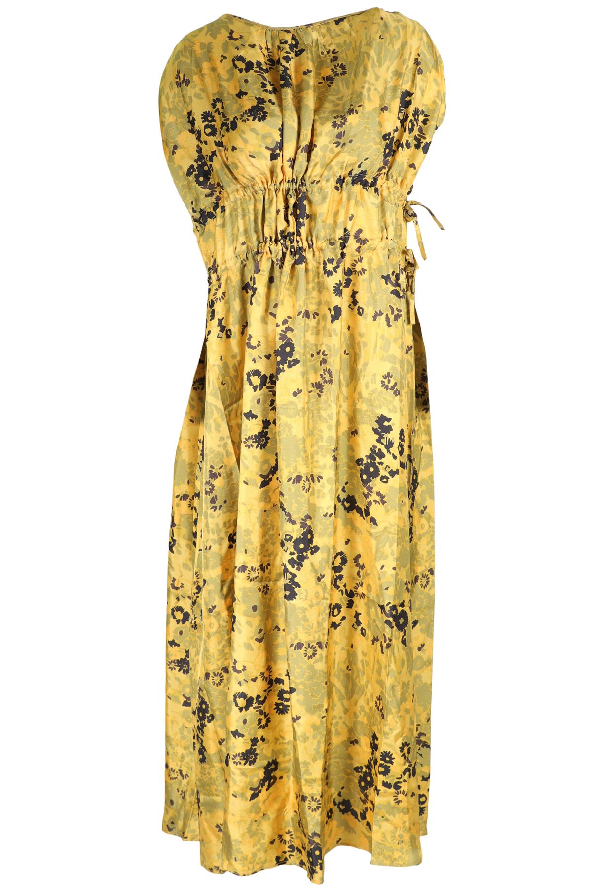 image of ASCENO YELLOW SILK MAXI DRESS XSMALL