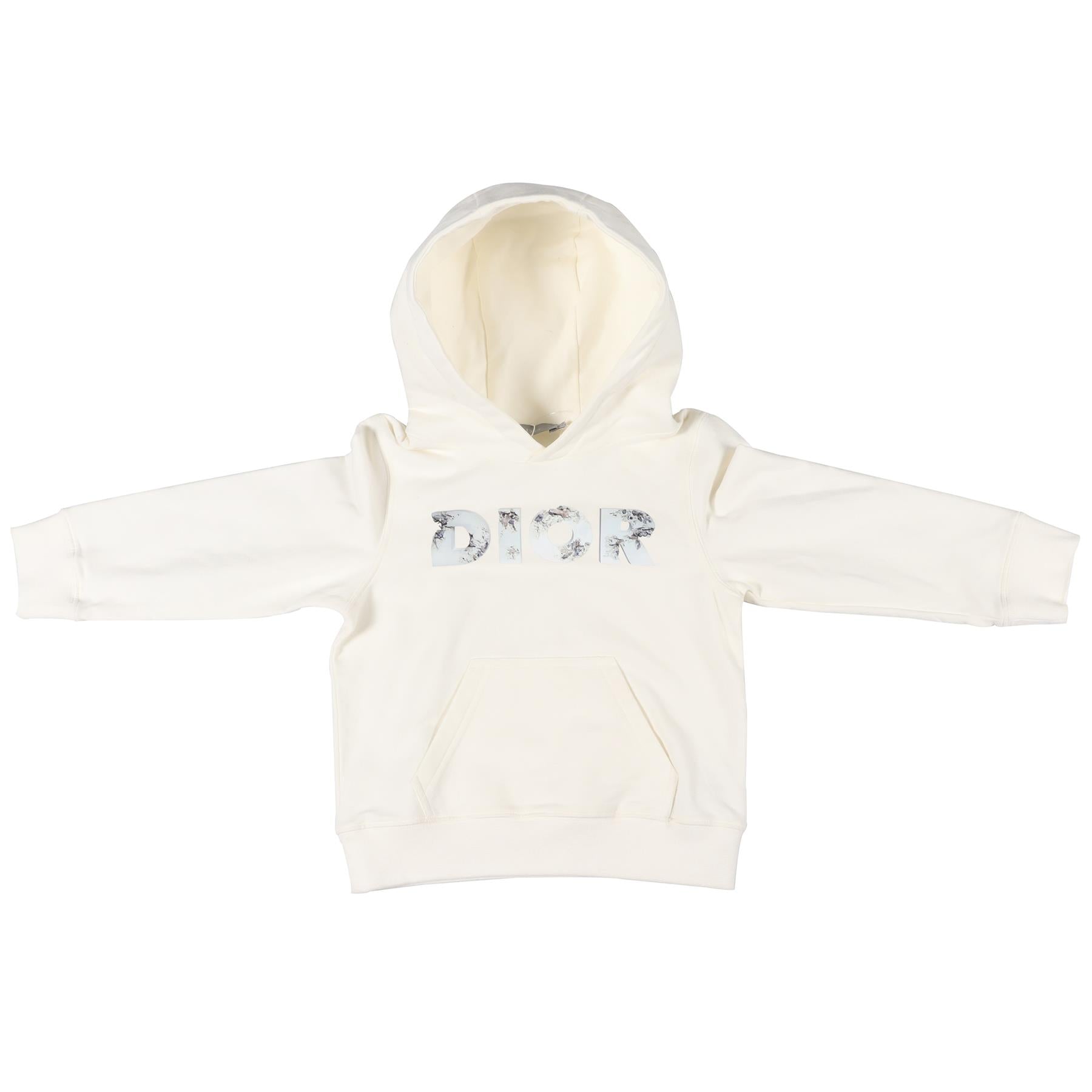 Image of CHRISTIAN DIOR IVORY KIDS BOYS COTTON HOODIE 5 YEARS