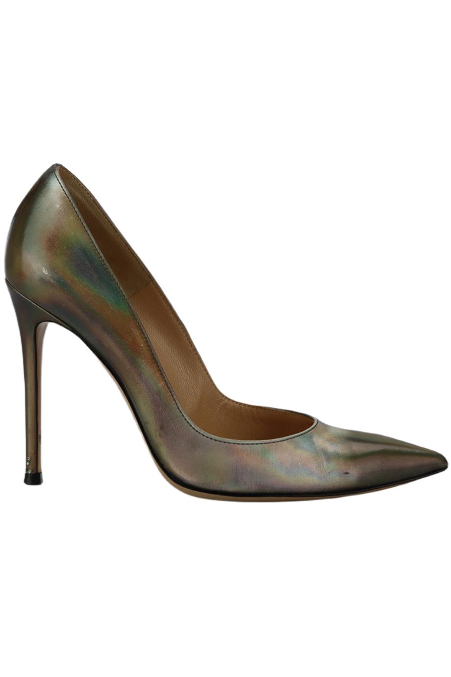 image of GIANVITO ROSSI IRIDESCENT LEATHER PUMPS EU 37 UK 4 US 7