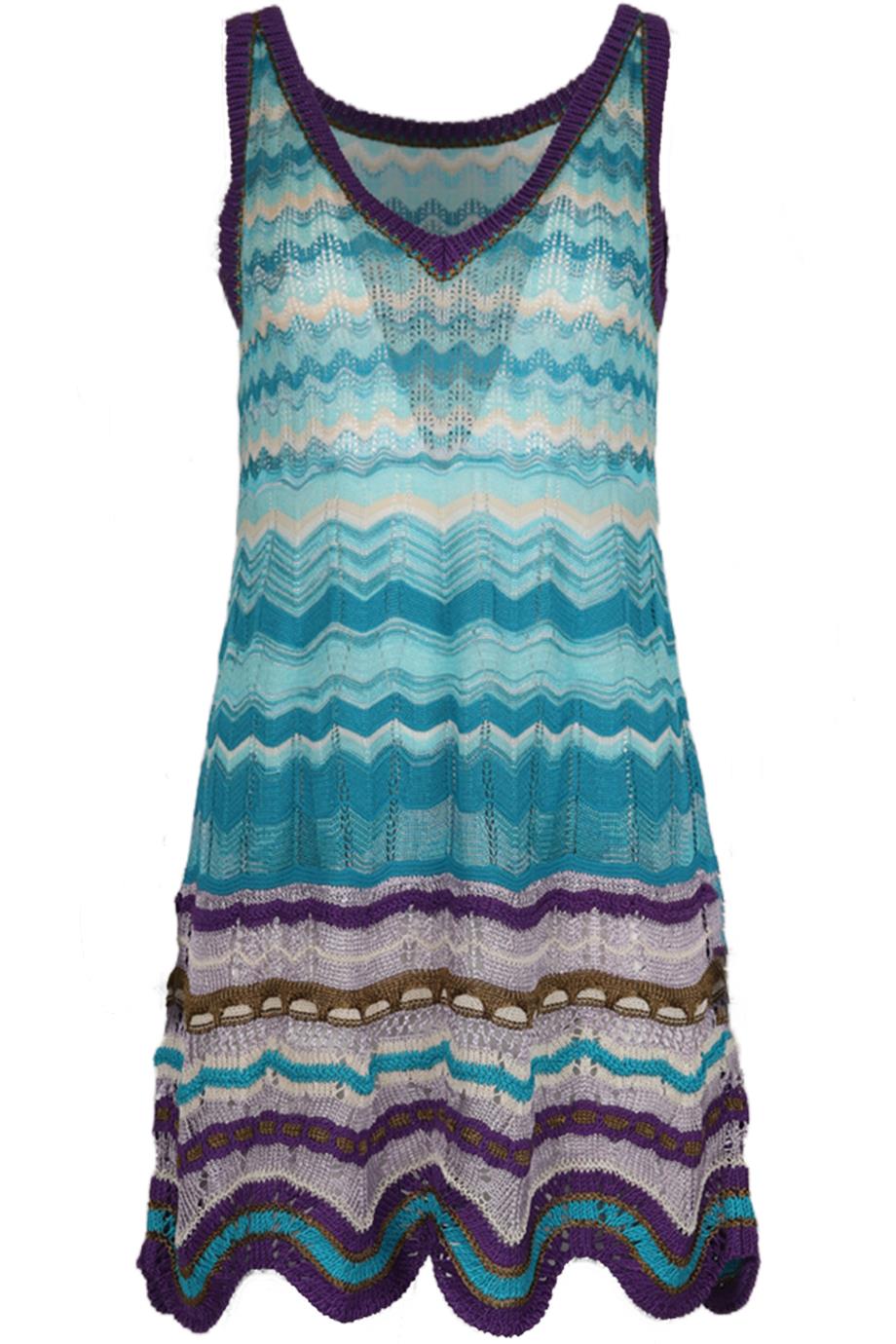 image of MISSONI CROCHET KNIT MINI DRESS IT 40 UK 8