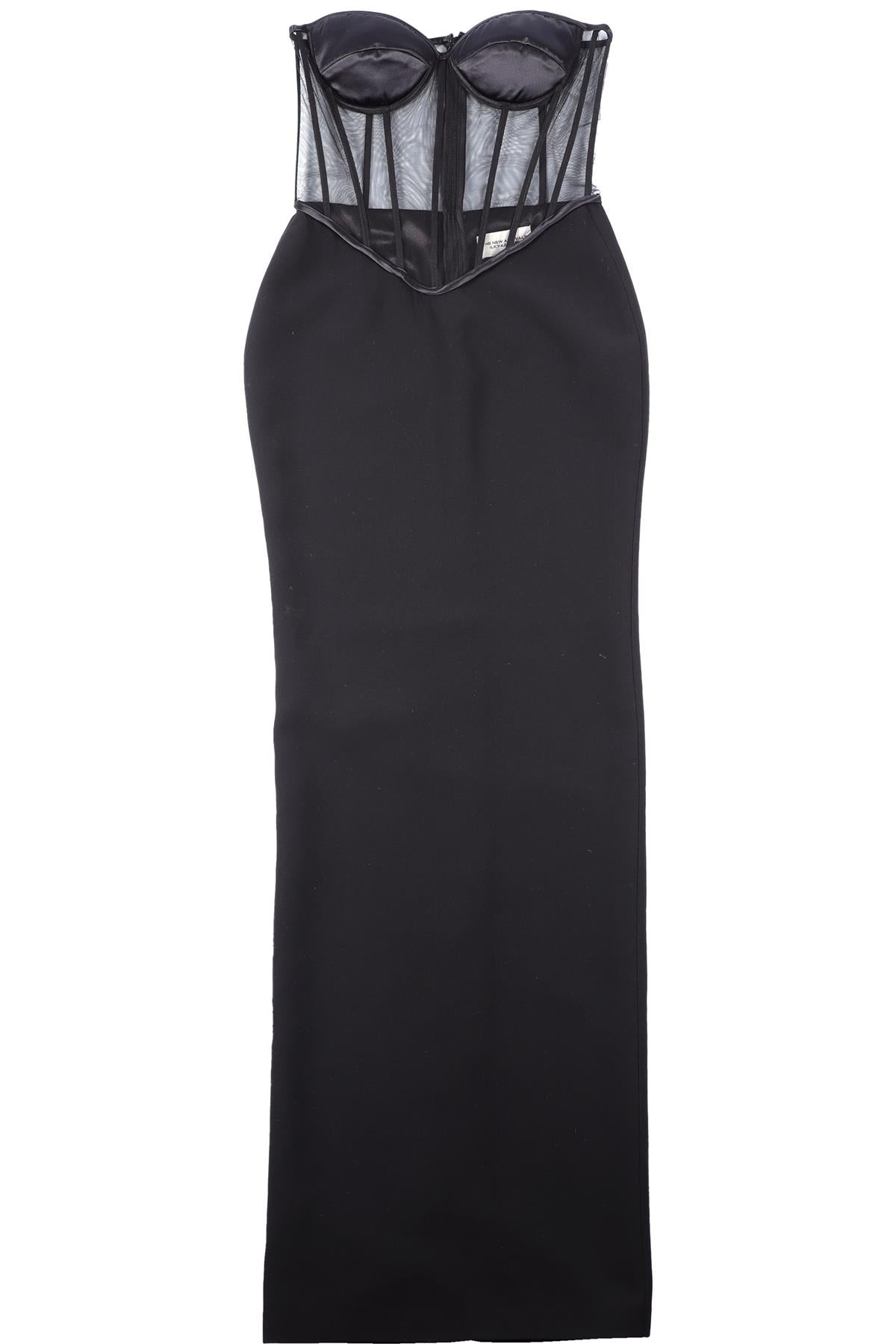 image of THE NEW ARRIVALS ILKYAZ OZEL BLACK CREPE MAXI DRESS FR 36 UK 8