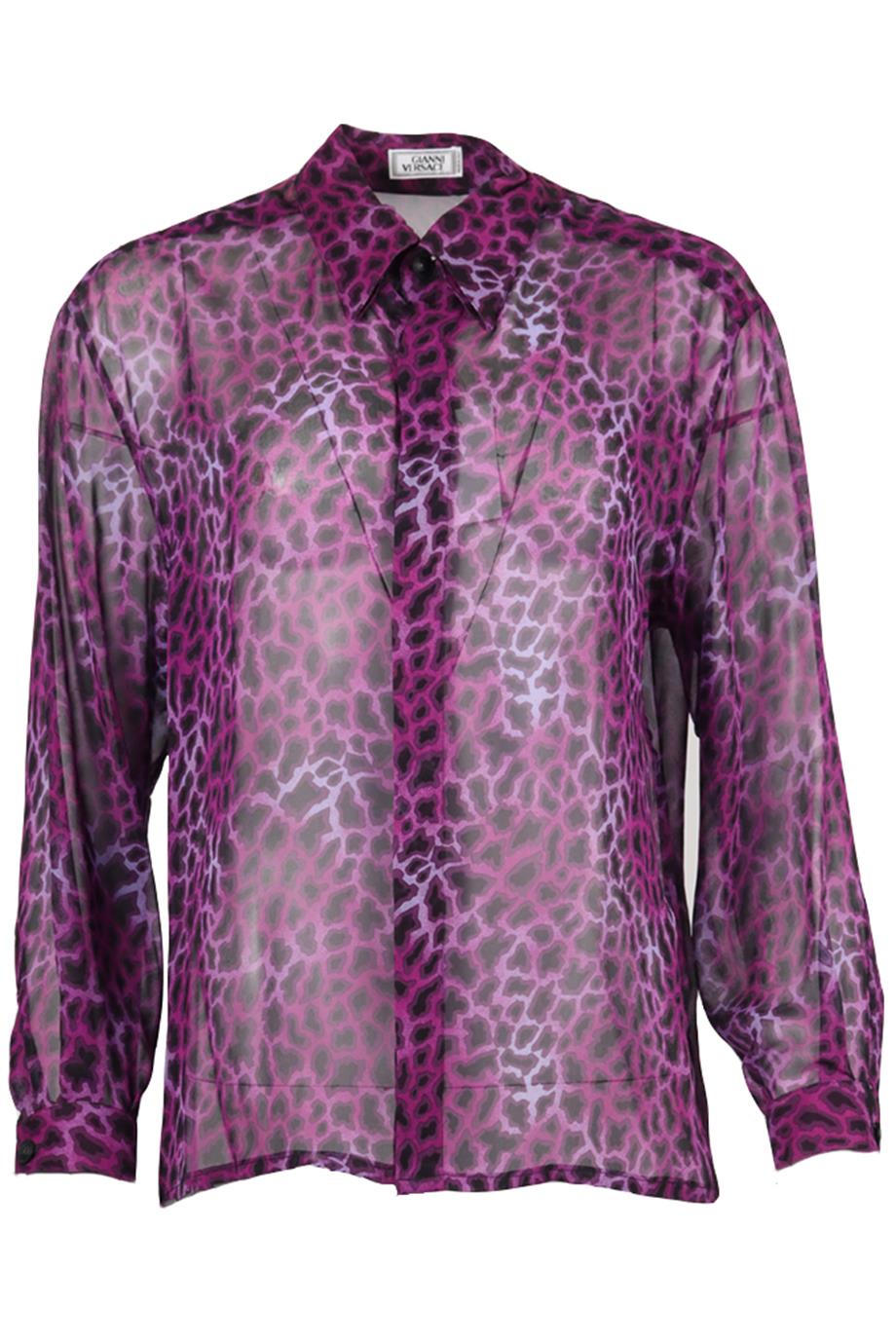 Image of GIANNI VERSACE VINTAGE PRINTED SILK SHIRT IT 46 UK 14