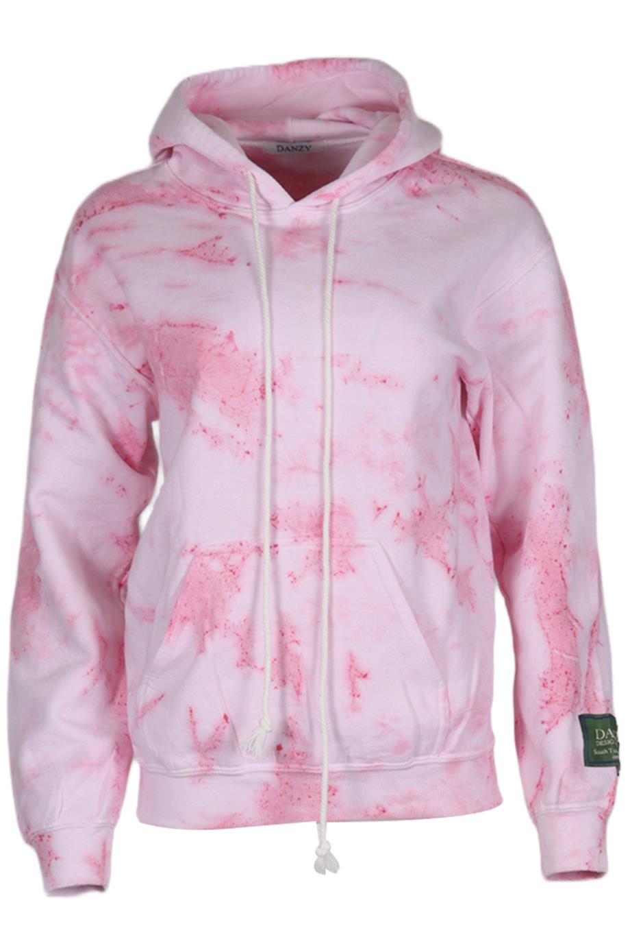 Image of DANZY TIE DYED COTTON JERSEY HOODIE SMALL