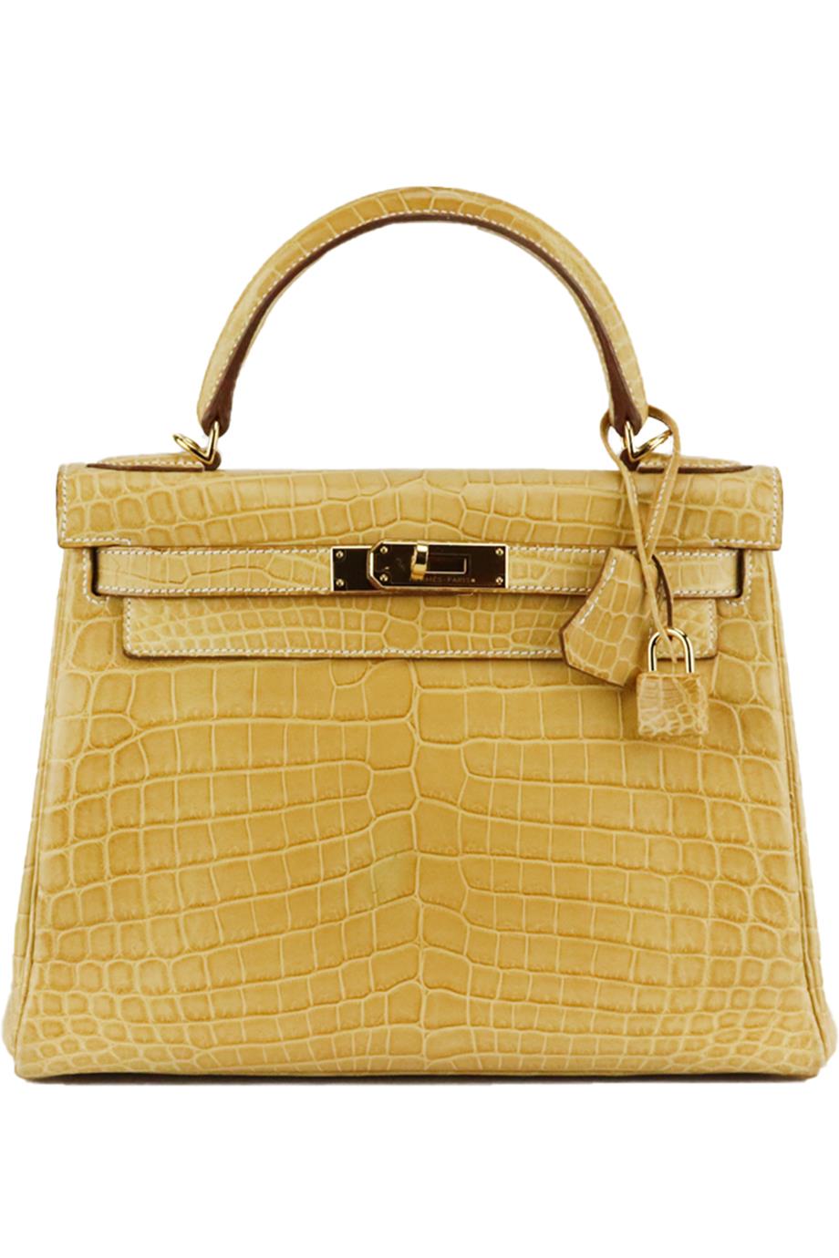 Image of HERMÈS 2014 KELLY RETOURNE 28CM MATTE NILOTICUS CROCODILE LEATHER BAG