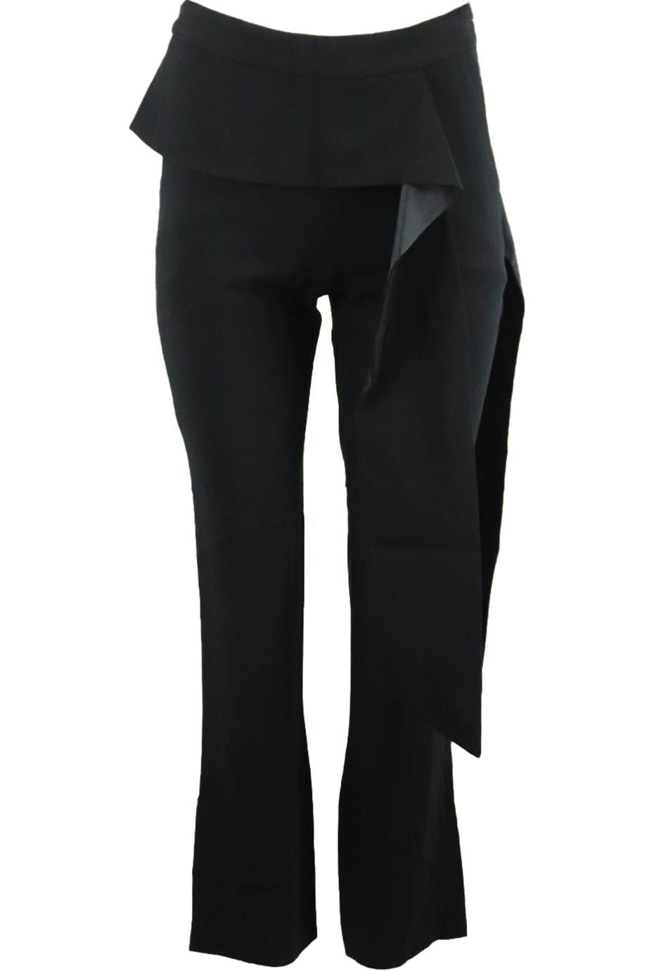 image of GIVENCHY DRAPED CREPE STRAIGHT LEG PANTS FR 36 UK 8