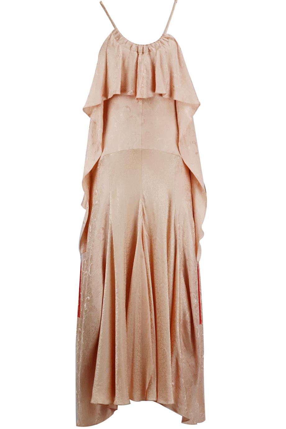 Image of CHLOÉ RUFFLED SILK JACQUARD MAXI DRESS FR 36 UK 8