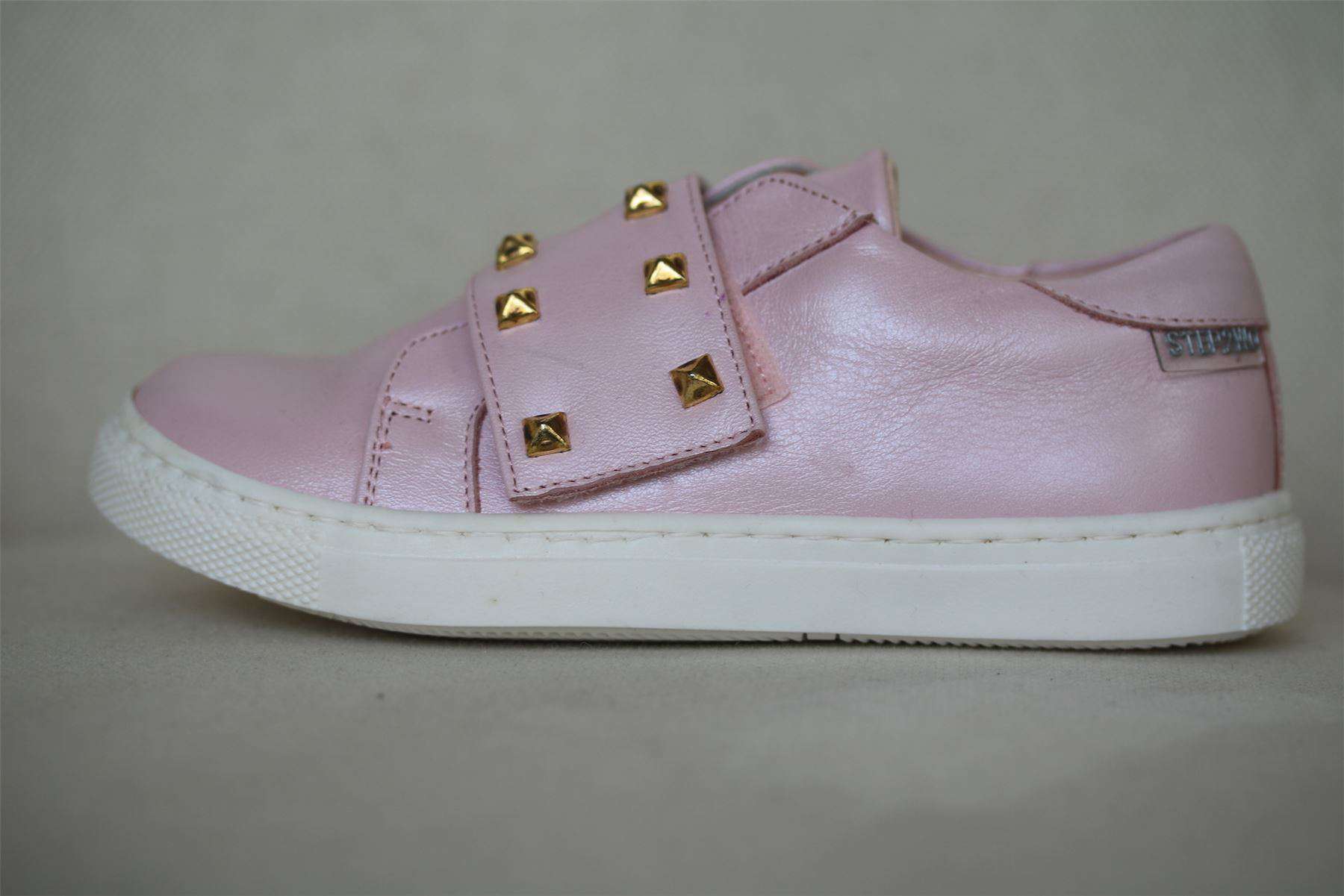 Image of STEP2WO GIRLS PINK LEATHER SNEAKERS EU 24 UK 7