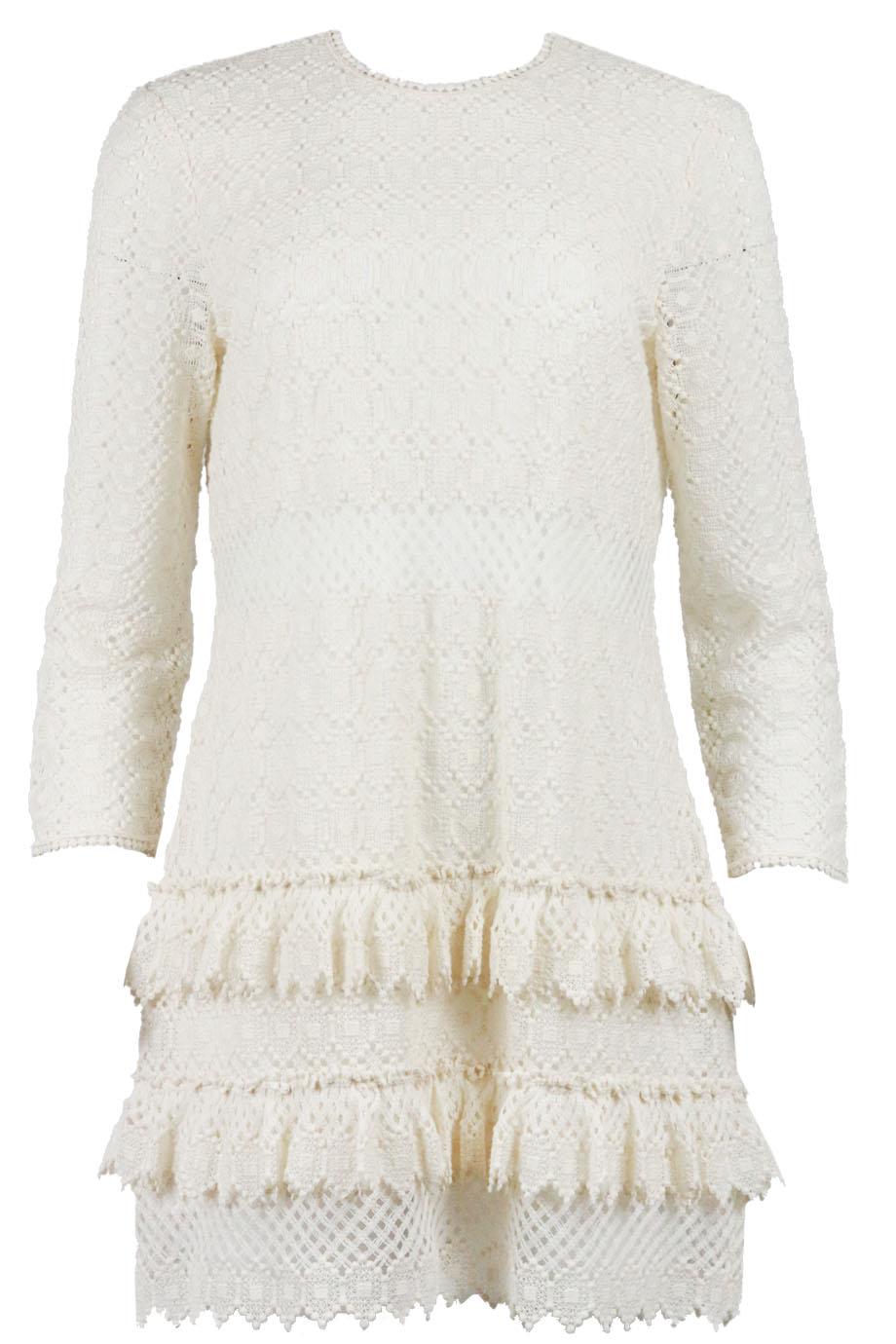 image of PHILOSOPHY DI LORENZO SERAFINI CROCHETED LACE MINI DRESS IT 46 UK 14