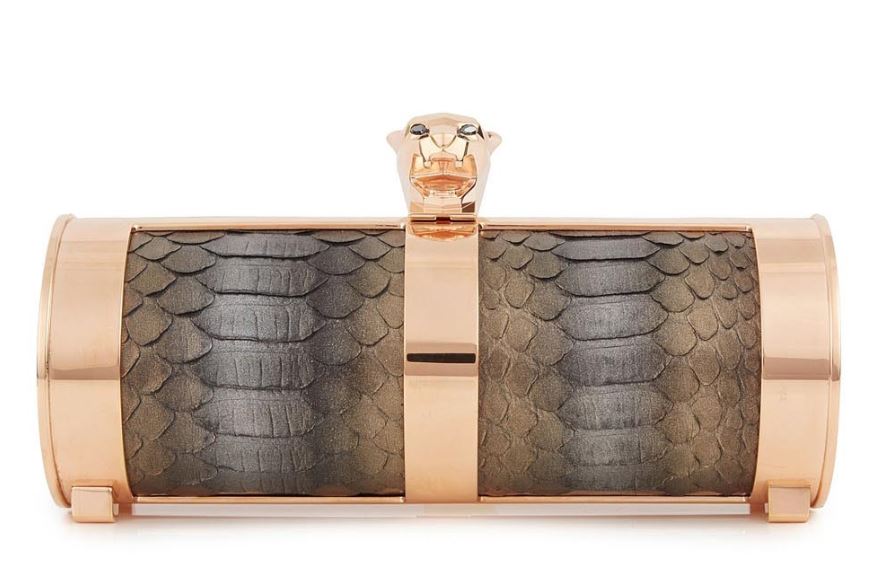 image of STARK FIERCE PYTHON BOX CLUTCH