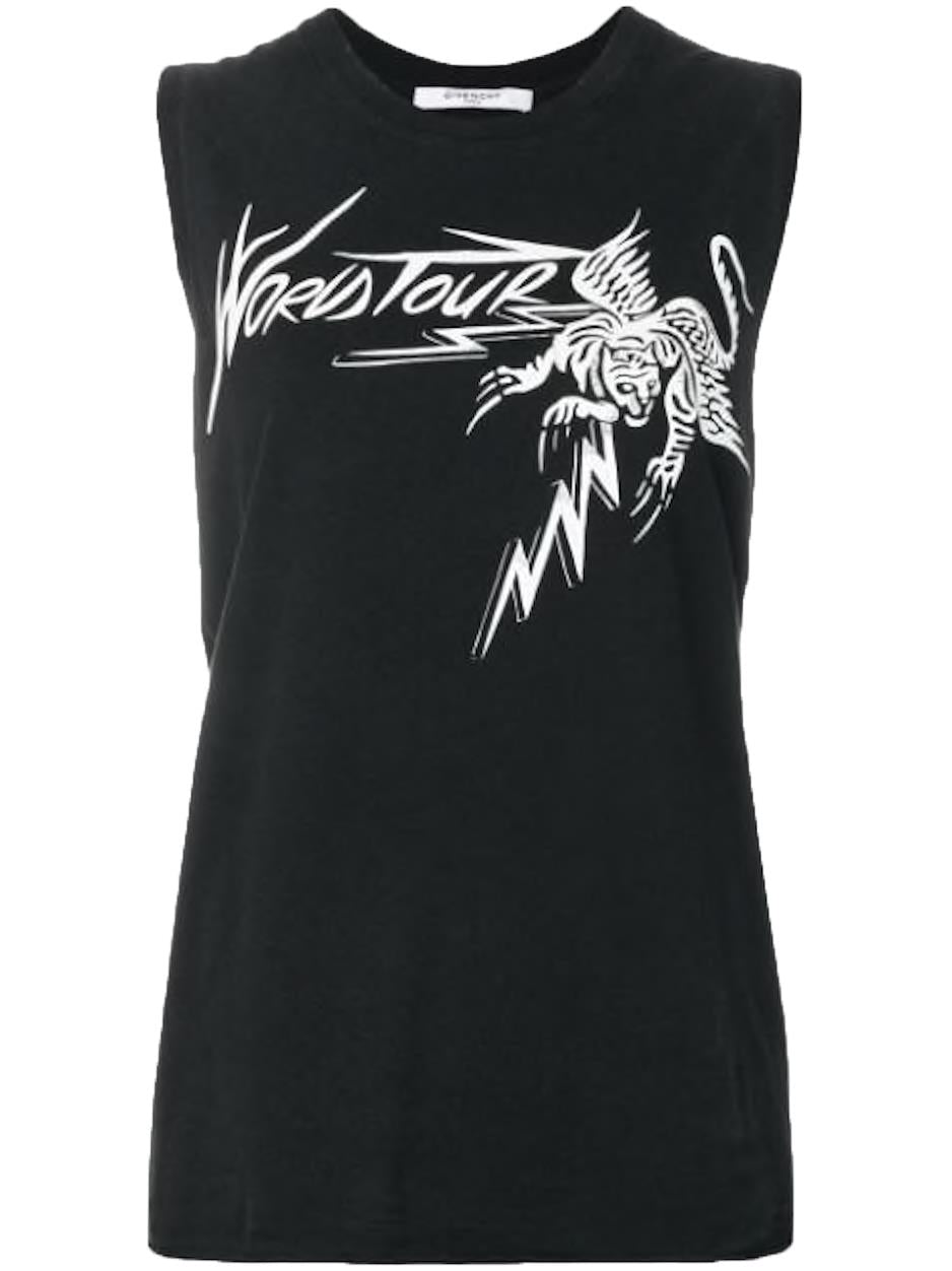 GIVENCHY WORLD TOUR PRINTED COTTON TANK TOP LARGE | Nikki Bradford